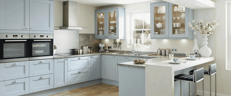 Howdens Tewkesbury Blue kitchen